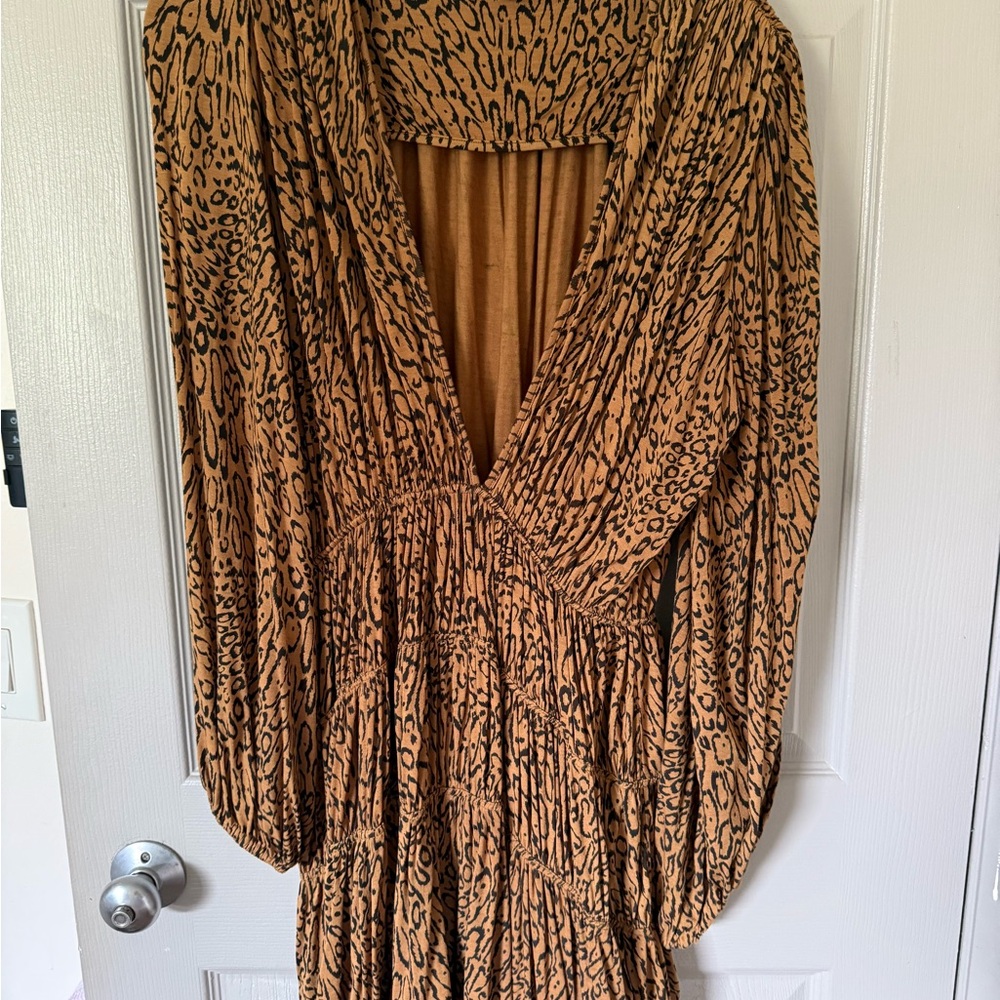 Indah Tan and Black Animal Print Mini Dress
